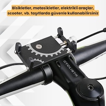 Polham Ful Metal Gidon Uyumlu Motorsiklet Telefon Tutucu, Bisiklet, Scooter Uyumlu Sıkıştırmalı Tutucu 2 Mixed