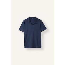 Defacto %100 Pamuk Regular Fit Kısa Kollu Düğmesiz Fitilli Basic Polo Tişört I2506ax26hsnv82 Lacivert-nv82