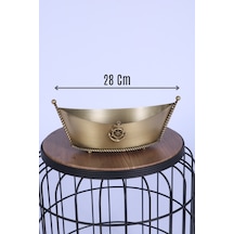 Yapay Çiçek Sitesi Metal Dekoratif Çiçeklik Sunumluk Küçük Kayık Bronz