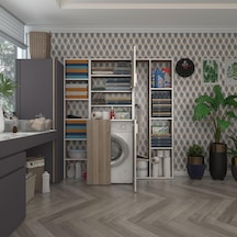 Kenzlife Çamaşır Makinesi Dolabı Kasparovmega Crd 180 156 55-20 Banyo Kapaklı Arkalıksız Çok Renkli