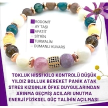 DOĞAL TAŞ BİLEKLİK Ay_taşı_Sitrin_Dumanlı_Kuvars_Rodonit,_Apatit Çok Renkli