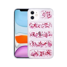 Zore İphone 11 Uyumlu Kamera Korumalı Simli Aihttg'li Nvth Dalga Kılıf-pembe Koyu