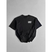 Barlashive Erkek Baskılı T-shirt Kısa Kol Bisiklet Yaka Regular Fit Yazlık Tişört - Siyah Çok Renkli