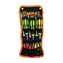 Bez Çantalı Renkli - Kauçuk Kaplama Saplı Darbeli 6lı Set Çift Taraflı Tornavida Takımı Bx40