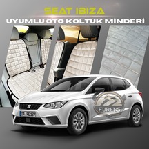 Seat Ibıza Bej Renk Tay Tüyü Cepli & Terletmez Sırtlı Oto Koltuk Minder Seti - Koltuk Koruma Kılıfı Ön & Arka Tam Set