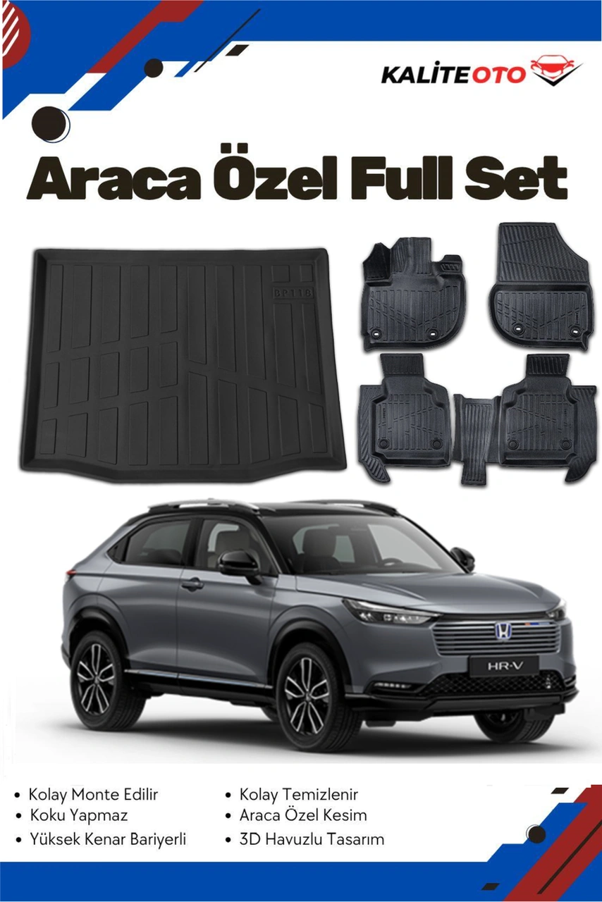 Honda Hr-v 2023-2024-2025 Model Yumuşak Paspas+bagaj Havuzu Seti
