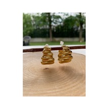 Gold Dalgalı Halka Küpe Altın - 741450030 Altın - 741450030 Altın