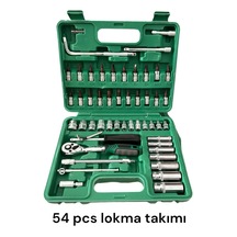 Greentek 54 Parça Lokma Takımı Rachetli Cırcır Kolu, Tornavida