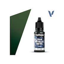 Vallejo 77155 18 Ml. Amber Green, Shade, True Metallic Metal Tmm Serisi Model Boyası Renkli