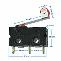 Makaralı Micro Switch Anahtar 5a 5a 250v Rulo Makara Kollu No Nc