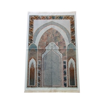 Geleneksel Desenli Hediyelik Halı Tipi Dokuma Seccade Siyah Siyah