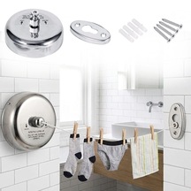 Go İthalat Paslanmaz Çelik Geri Çekilebilir Çamaşır İpi Duvar Tipi Duvara Monte Banyo,balkon,bahçe