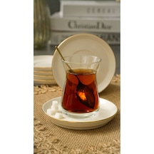 Heda Porselen Rüya Altın Yaldız Porselen Çay Tabağı Kırık Beyaz 12 CM 6'lı Kırık Beyaz