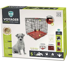 M-pets Voyager 2 Kapılı Köpek Kafesi Small Kırmızı 61x46x48 Cm 244-52027.01