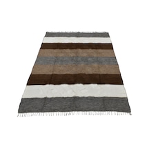 Kilim Antik El Dokuma Yün Çizgili Çift Kişilik Tiftik Siirt Battaniyesi 0042 - Yeni - Çok Renkli