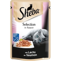 Sheba Selection Somonlu Pouch Yetişkin Kedi Yaş Maması 12 x 85 G