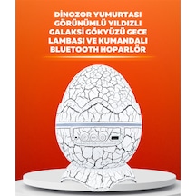Dinozor Yumurtası Tasarımlı Projektörlü Gece Lambası Siyah