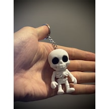 Sevimli Flexi İskelet Anahtarlık Ve Dikiz Aynası Süsü- Tatlı Eklemli Mini Kafatası İskelet