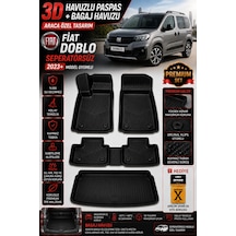 Fiat Doblo Seperatörsüz 2023 Model Uyumlu 3d Araca Özel Havuzlu Paspas+bagaj Havuzu Birebir Uyum