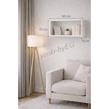 50 15 Cm Mat Beyaz Lake Mdf Gizli Bağlantı Duvar Rafı Beyaz