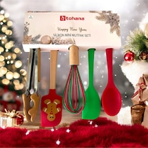 Vanilinkitchen Happy New Year Silikon Mini Mutfak Seti - 5 Parça Çok Renkli