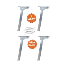 İyimi Profil Yer Sofrası Mobilya Katlanır Laptop Sehpa Ayağı Set 20 Cm 4'lü Gümüş