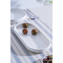 Acar Rumi Oval Tabak - 32 Cm Beyaz