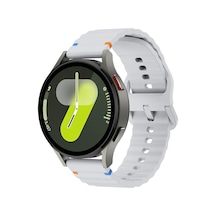 Samsung Galaxy Watch 7 40 Mm / 44 Mm/fe 40 Mm İle Uyumlu Dalgalı Dikiş Detaylı Silikon Saat Kordonu Gri 44 Mm