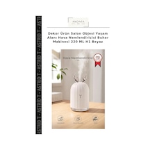 Dekor Ürün Salon Objesi Yaşam Alanı Hava Nemlendiricisi Buhar Makinesi 220 Ml H1 Beyaz