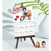Bk Gift Kişiye Özel 15x21 Cm Fotoğraf Kartlı Sevgililer Karikatürlü Şövaleli 2023 Takvim -12