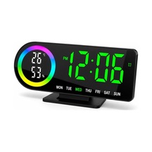 Akıllı Dijital Neon Led Li Başucu Saati - Masa Saati - Neon Renkli, Modern Ve Fonksiyonel Alarm - Erteleme -nem Gö