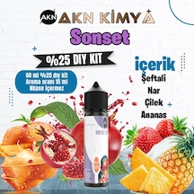 Sonset Yoğun Dıy Kit Şeftali Çilek Ananas Gıda Aroması %25 Oranda Aroma İçerir Hazır Değildir 60 Ml