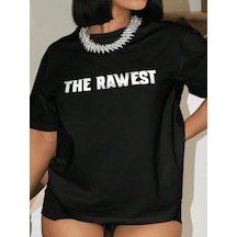 Hazego Baskılı Oversize T-shirt - Siyah