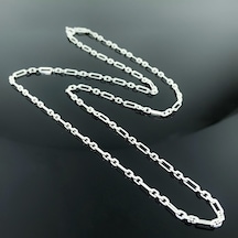 Rustik Köşeli Yeni Modeli 60 Cm Gümüş Erkek Zinciri Kolye (410160482)
