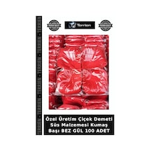 Özel Üretim Çiçek Demeti Süs Malzemesi Kumaş Başı Bez Gül 100 Adet Çok Renkli