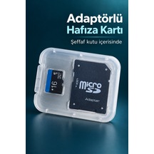 Adaptörlü 16 Gb Hafıza Kartı Şeffaf Kutu İçinde