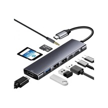 Metal Kasa Usb 3.0 Type C 9 In 1 Hdmı - Mikro Sd Kart Okuyucu - Kulaklık Çevirici Hub