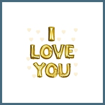 Bezos I Love You Folyo Balon Altın Renk 35 Cm Agc