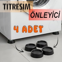 4 Adet Siyah Eşya Çamaşır Bulaşık Makinası Buzdolabı Yükseltici Titreşim Ayağı Altlığı Ayaklığı Gürültü Önleyici Siyah