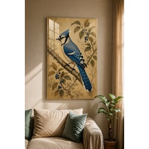 Blue Jay Mavi Alakarga Kuşu Vintage Botanik Doğa Ve Kuş İllüstr