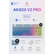 Ak820 V2 Pro 8k+8k Ekranlı Mekanik Oyun Klavyesi-10.000 Mah Batarya