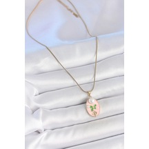 Mey İthalat 316l Çelik Gold Renk Zincir Pembe Mineli Oval İncili Çiçek İşlemeli Portre Model Kadın Kolye - Özel Seri Meyeb6821c0fe3ff599c7100b2119 altın