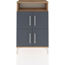 Arges Komodin Tek Raflı 4 Kapaklı 60x30x96 Çam-antrasit Atlas Çam