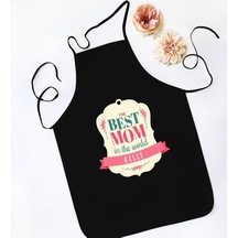 Bk Gift Kişiye Özel İsimli Anneler Günü Tasarımlı Siyah Mutfak Önlüğü, Aşçı Önlüğü, Şef Önlüğü, Anneye Hediye-16