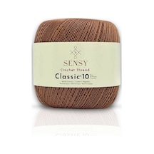 Sensy Classic 10 Tığ Ipi 100% Merserize Pamuk Örgü Ipi, Dantel Ipliği Giza Mısır Pamuğu Vizon