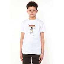 Tshirthane Tsubasa Captain Baskılı Unisex Çocuk Beyaz T-Shirt