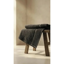 %100 Pamuk 4'lü Premium Siyah El Yüz Banyo Havlu Seti 45x90 Diğer