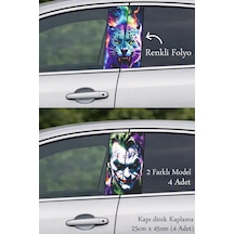 Araca Karakter Katan Kapı Direk Folyo Sticker Etiket