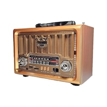 Ns-8891 Orta Boy Retro, Nostaljik, Ahşap Tasarım Bluetooth Hoparlörlü, Şarjlı, Taşınabilir Fm/am Destekli Radyo-442