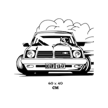Drift Modifiyeli Araba Duvar Dekor Sticker 60 X 40 Cm